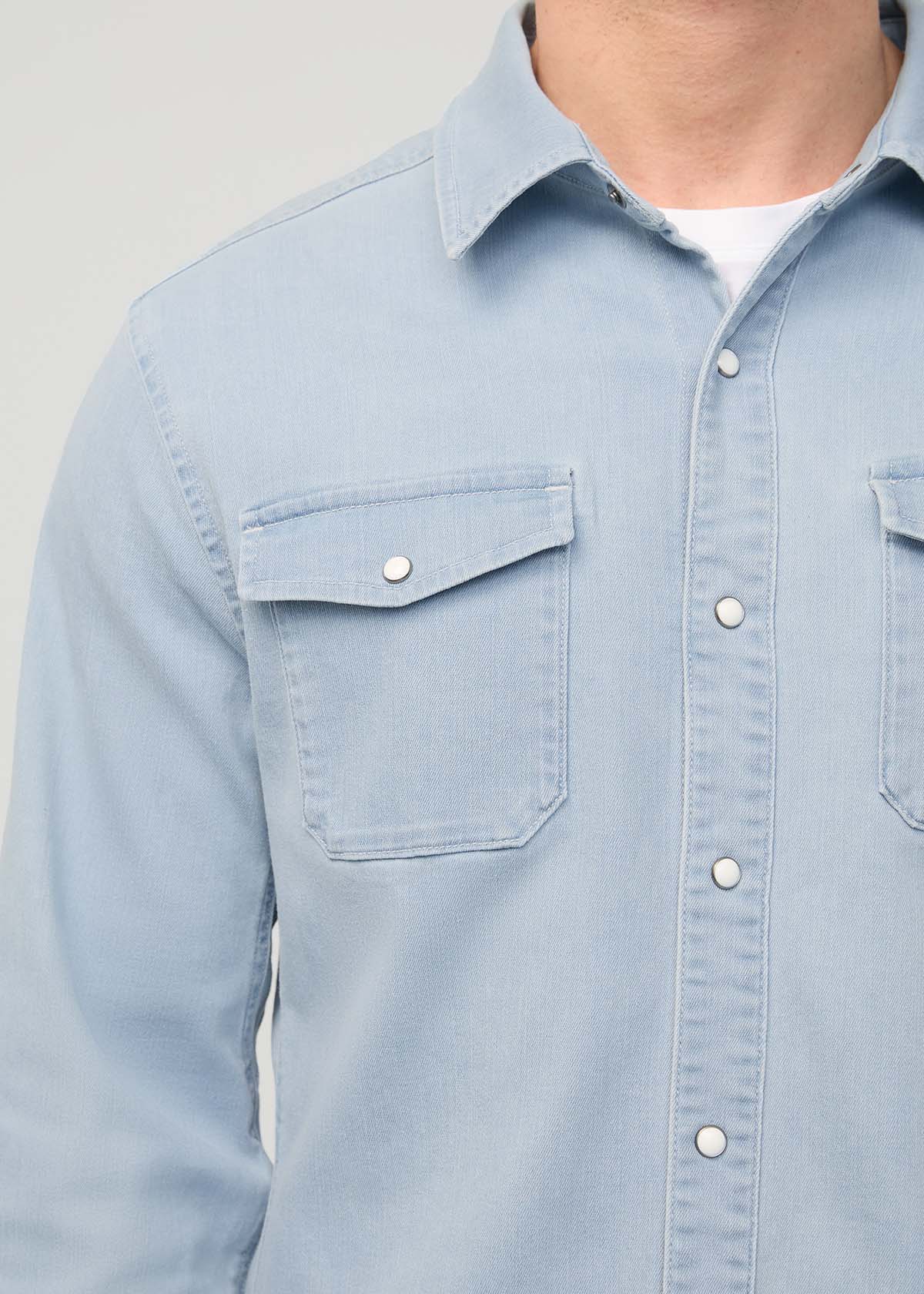 Performance Denim Lite Two-Pocket Shirt - Dune Blue - Image 5