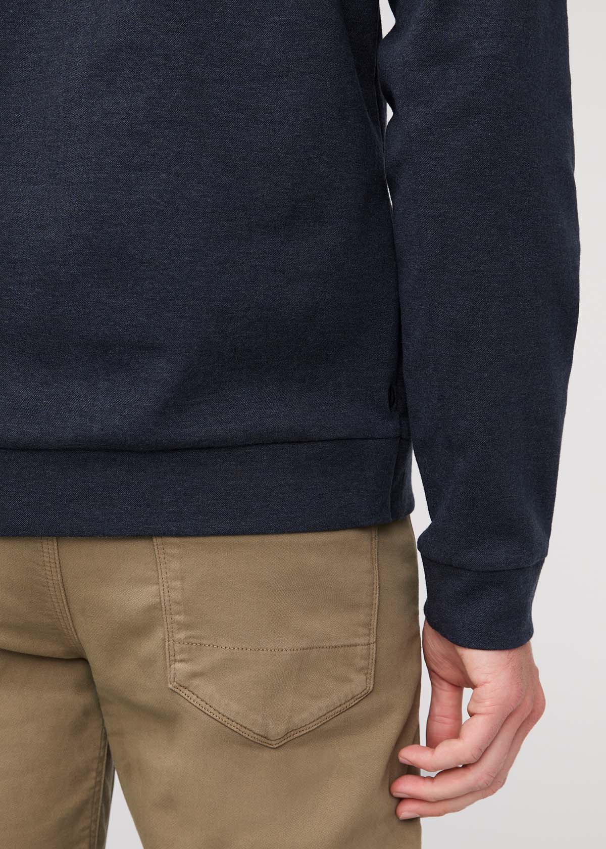 Performance Flannel Quarter Zip - Heather Navy - Image 6