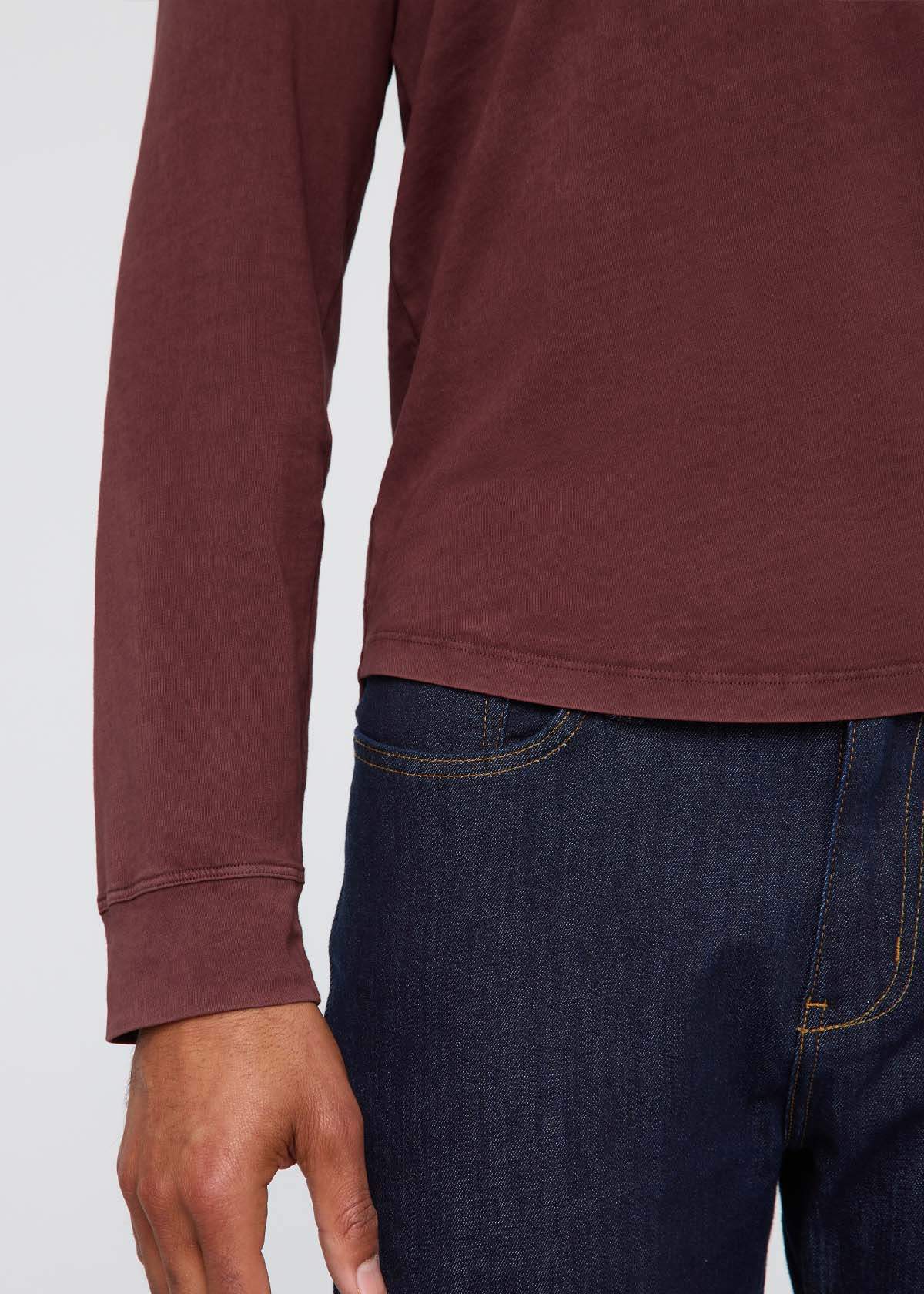 PurePima Vintage Henley - Washed Red Rock - Image 5