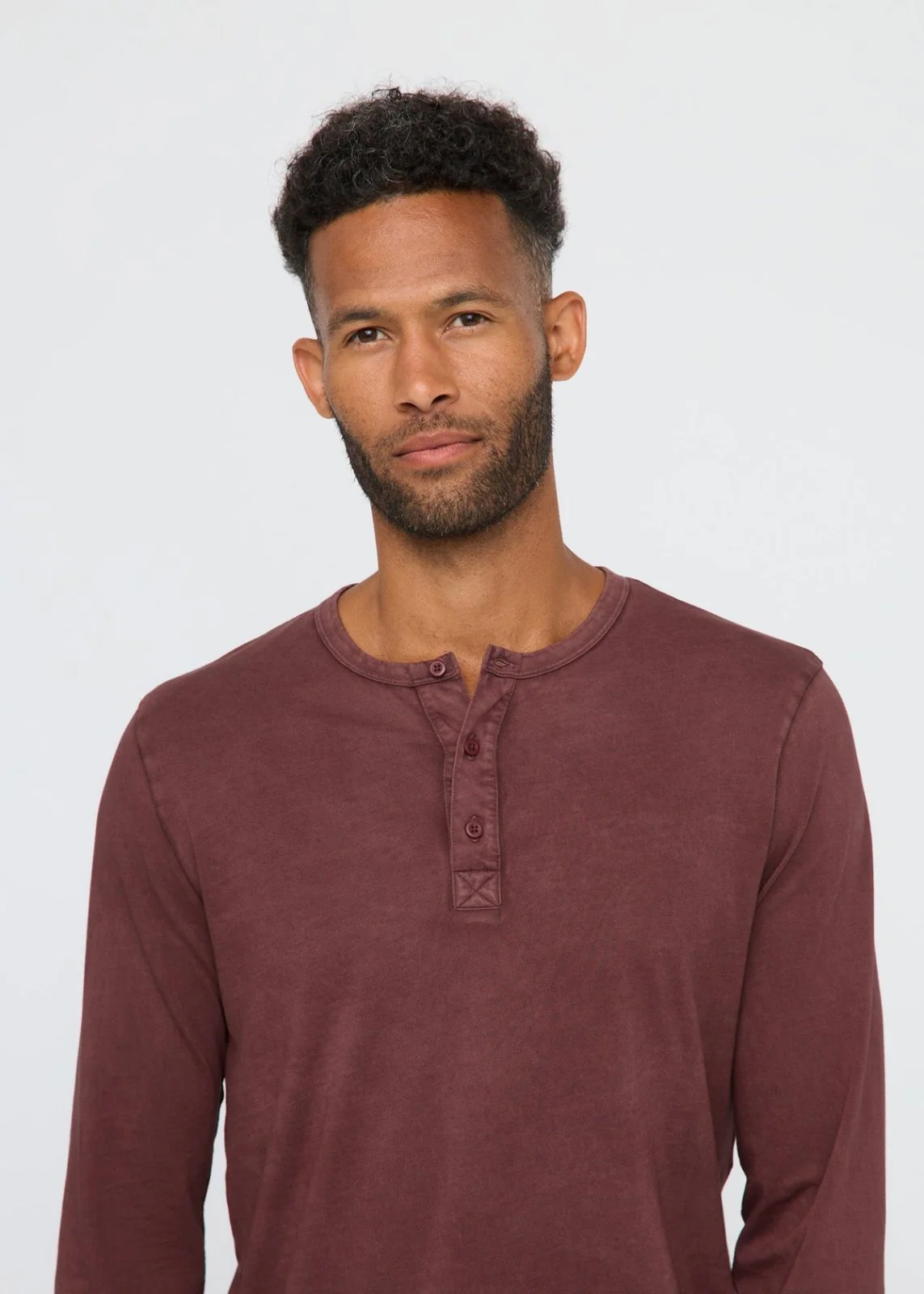 PurePima Vintage Henley - Washed Red Rock - Image 6