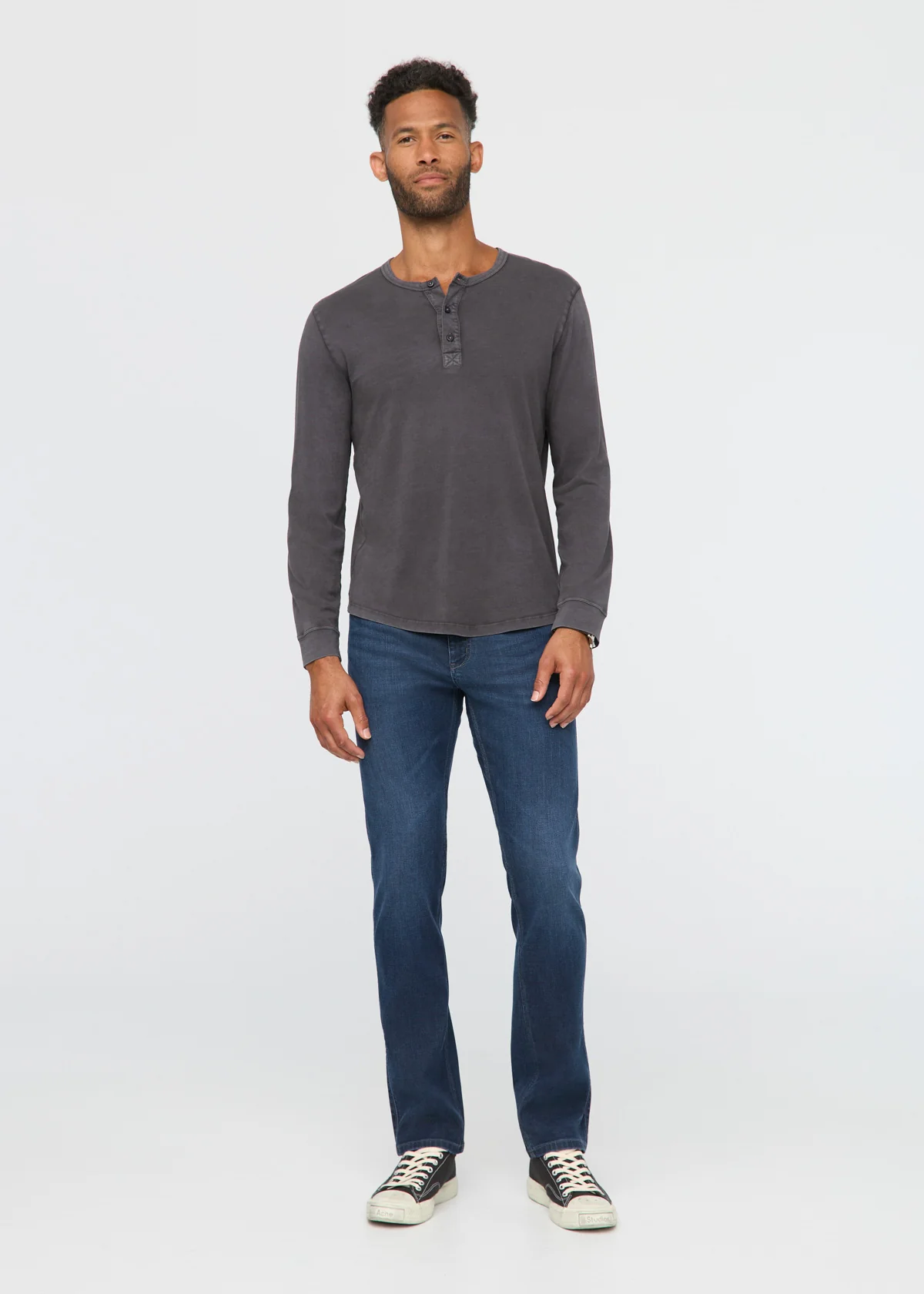 PurePima Vintage Henley - Washed Grey - Image 2