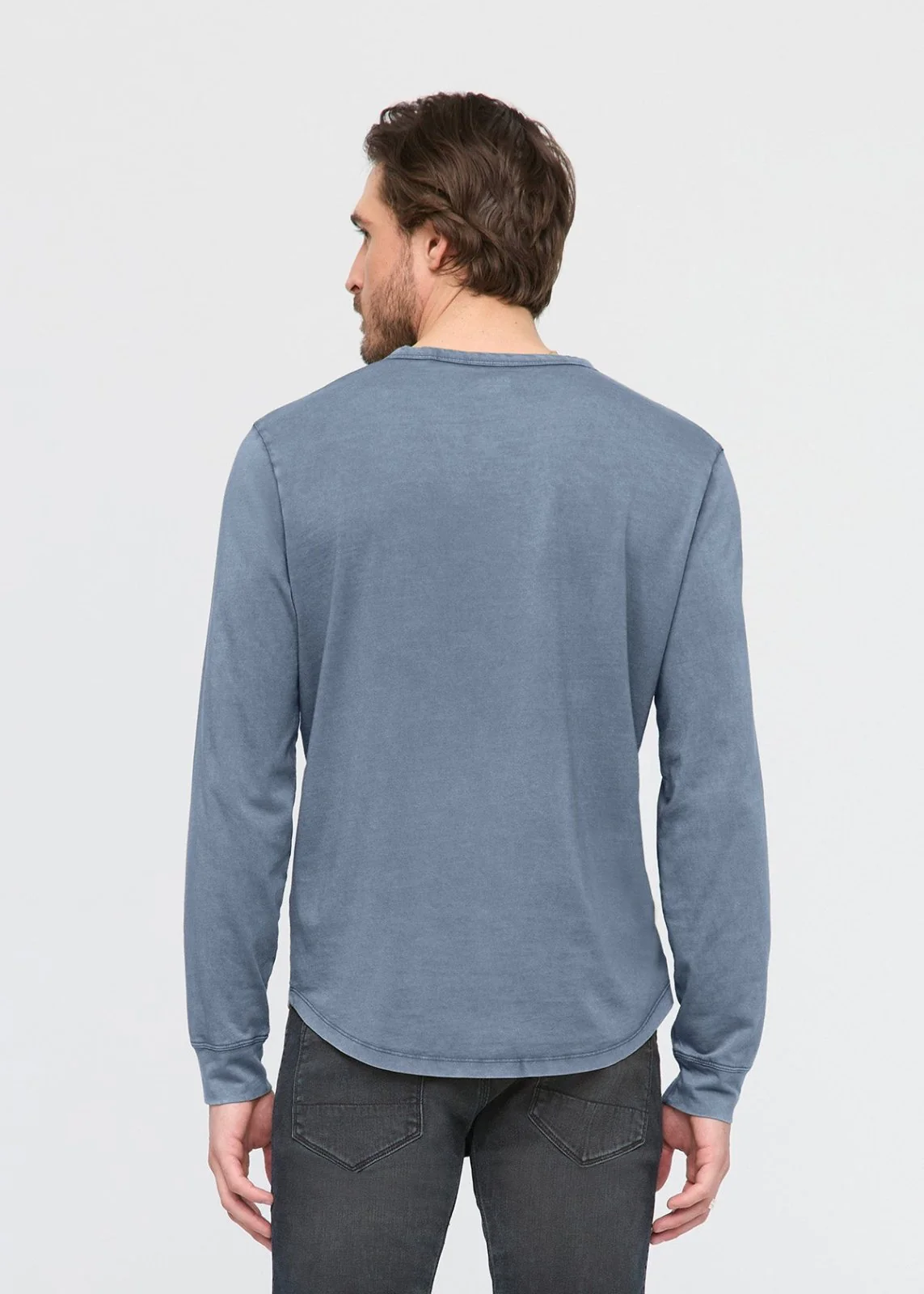PurePima Vintage Henley - Washed Stone Blue - Image 4