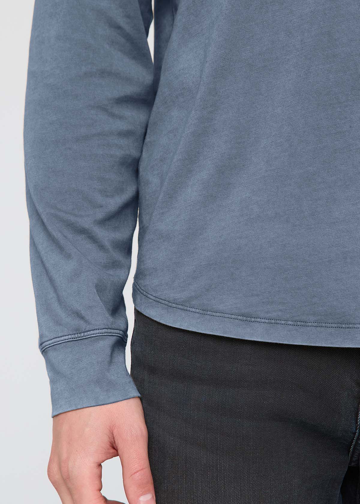 PurePima Vintage Henley - Washed Stone Blue - Image 5