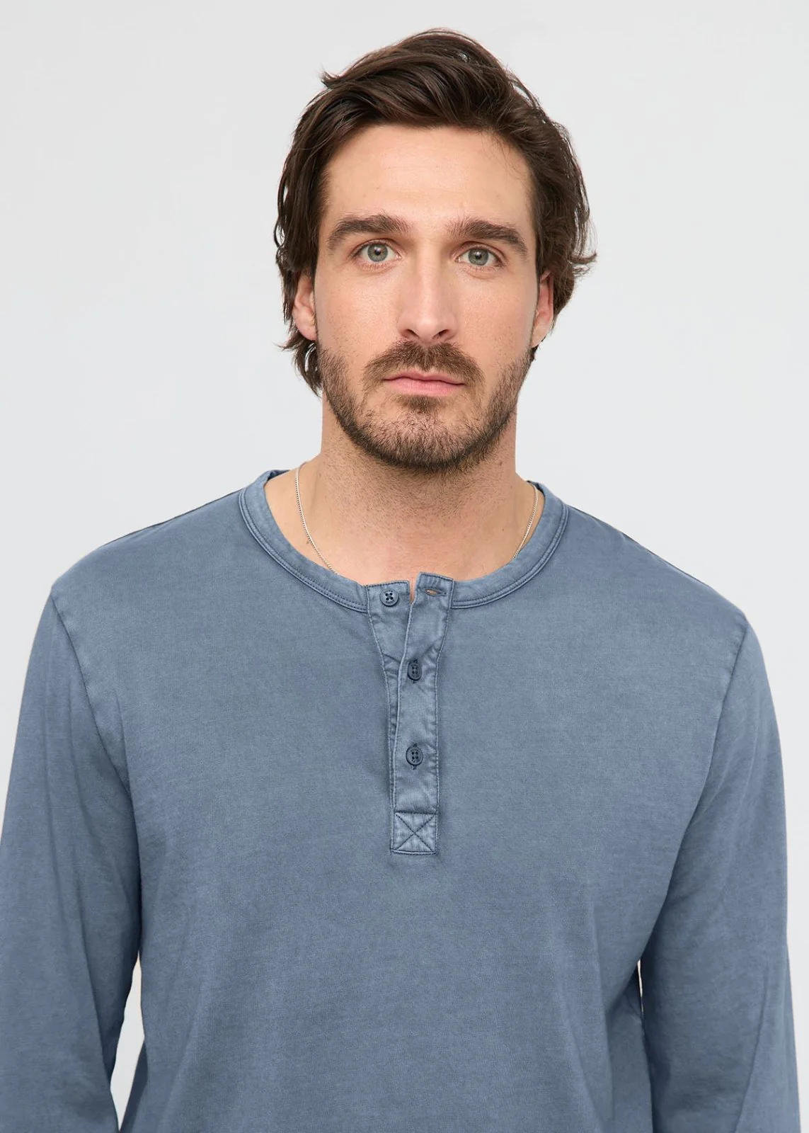 PurePima Vintage Henley - Washed Stone Blue - Image 6