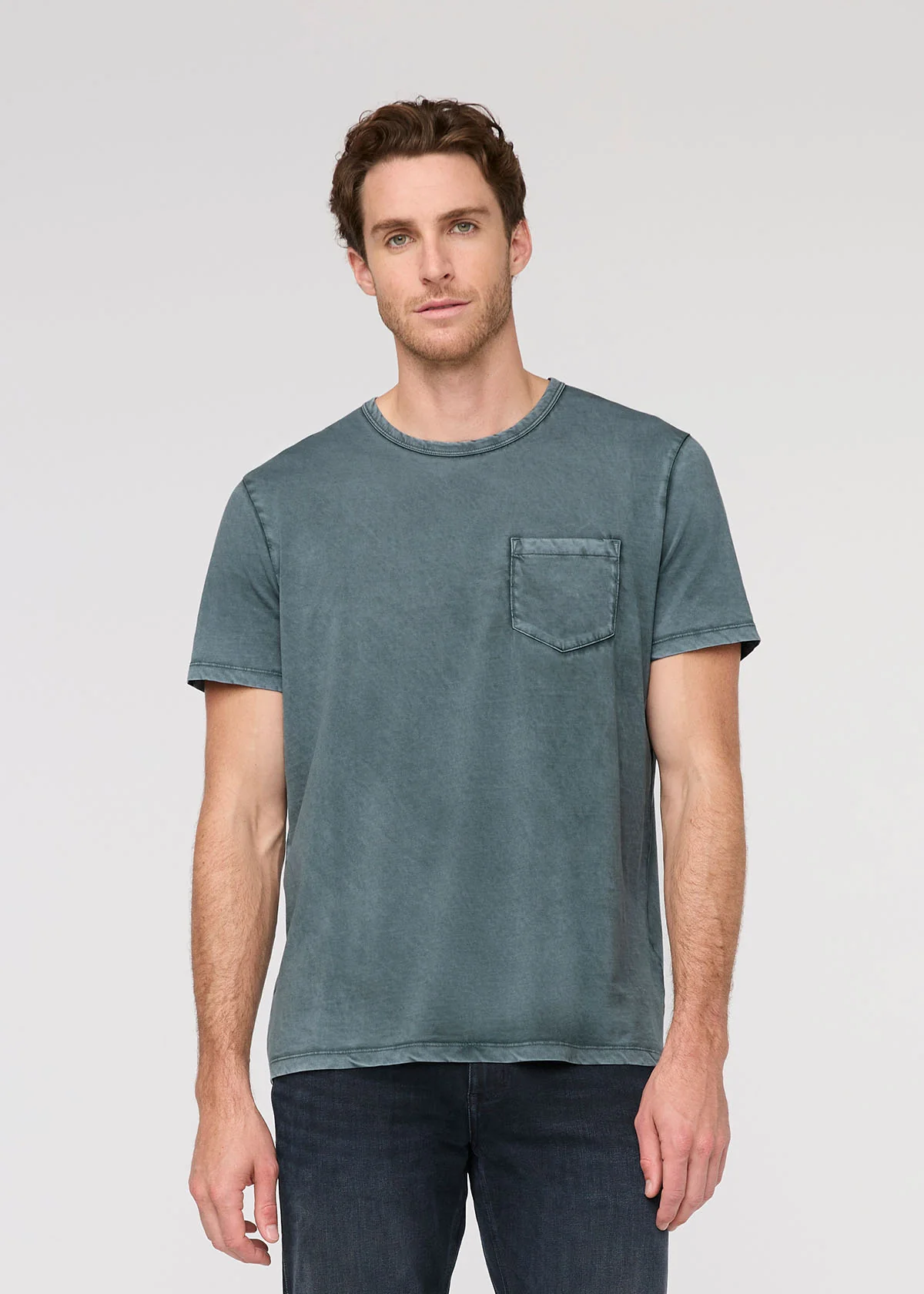 PurePima Vintage Pocket Tee - Washed Blue Spruce
