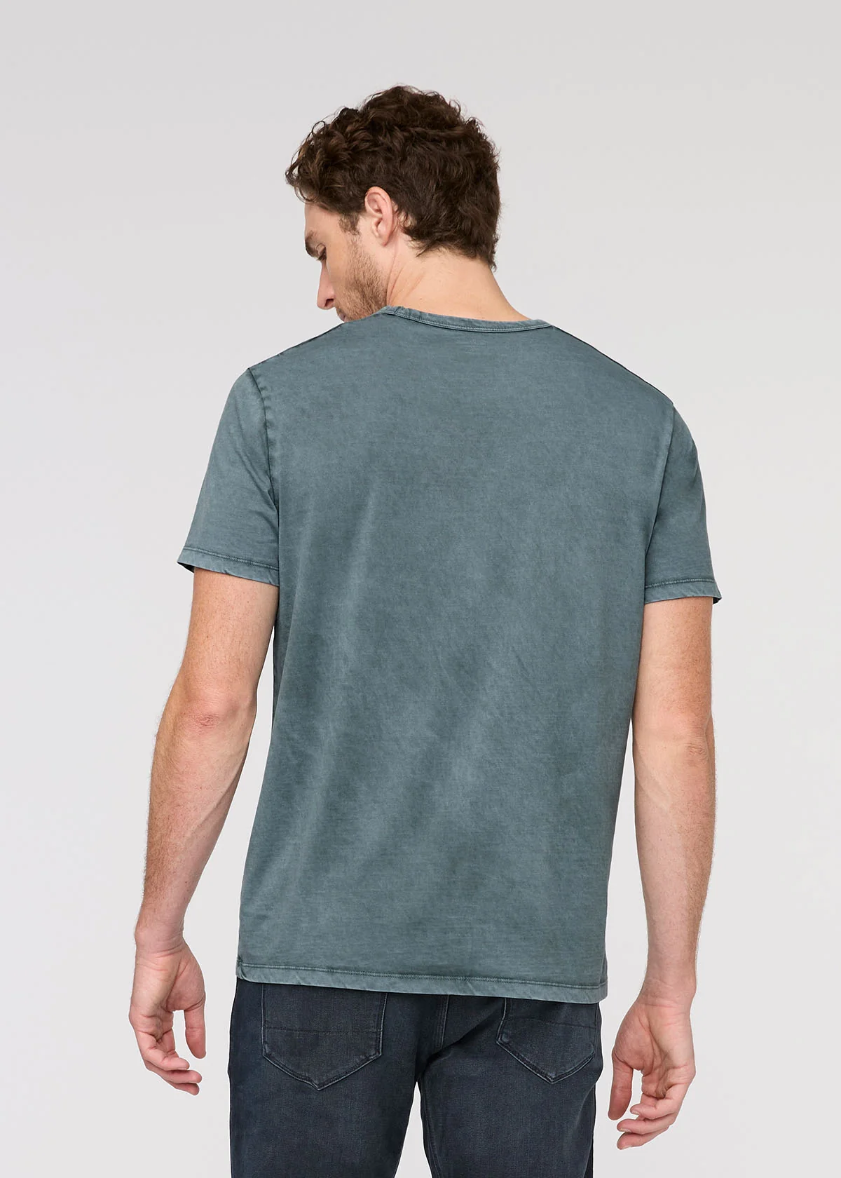PurePima Vintage Pocket Tee - Washed Blue Spruce - Image 4