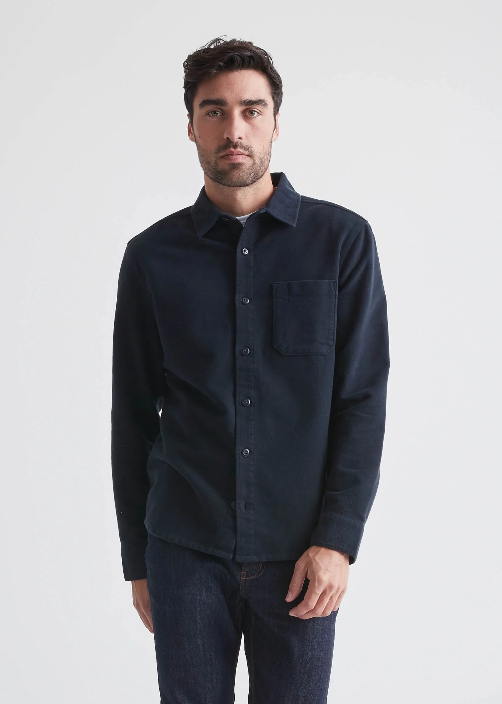 No Sweat Moleskin Shirt - Navy - Image 3