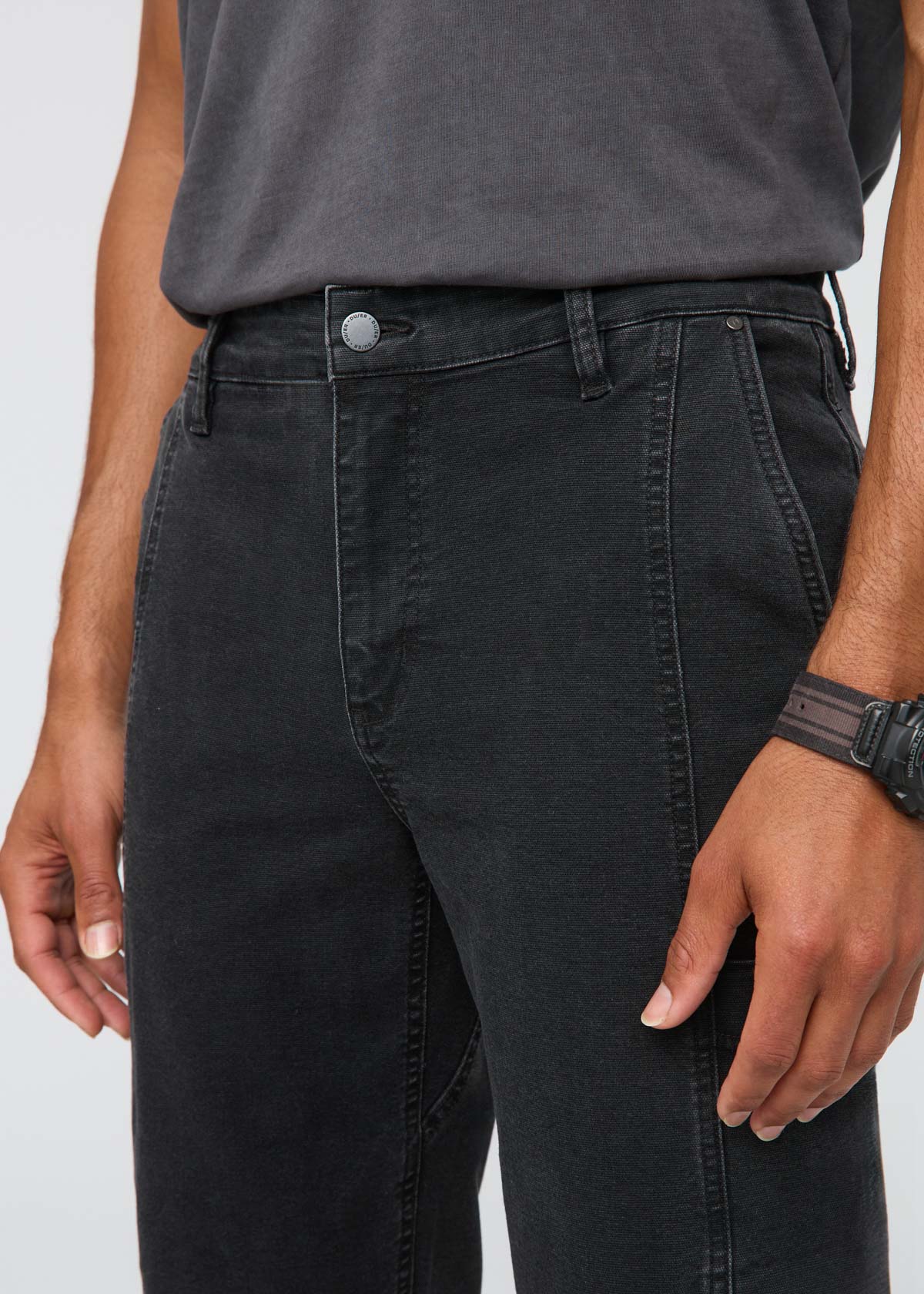 Stretch Canvas 7 Pocket Pant - Black - Image 5
