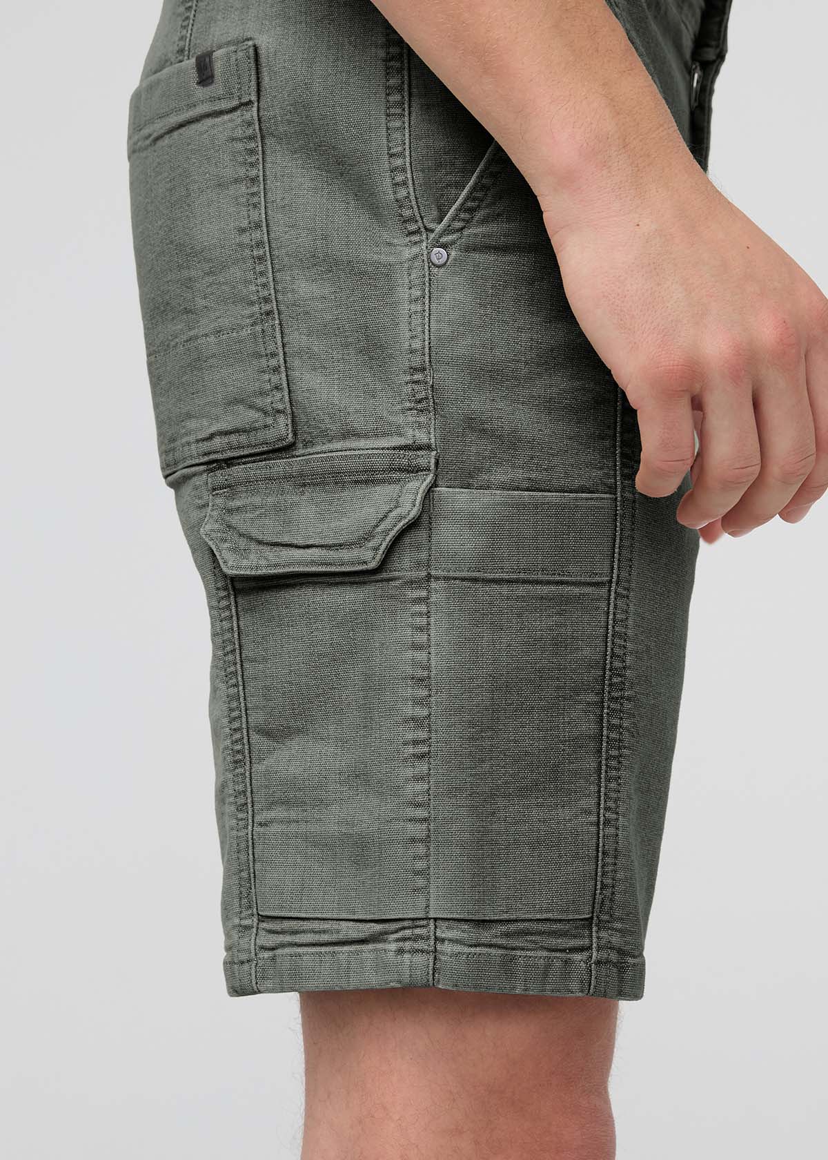 Stretch Canvas Cargo Short - Thyme - Image 8
