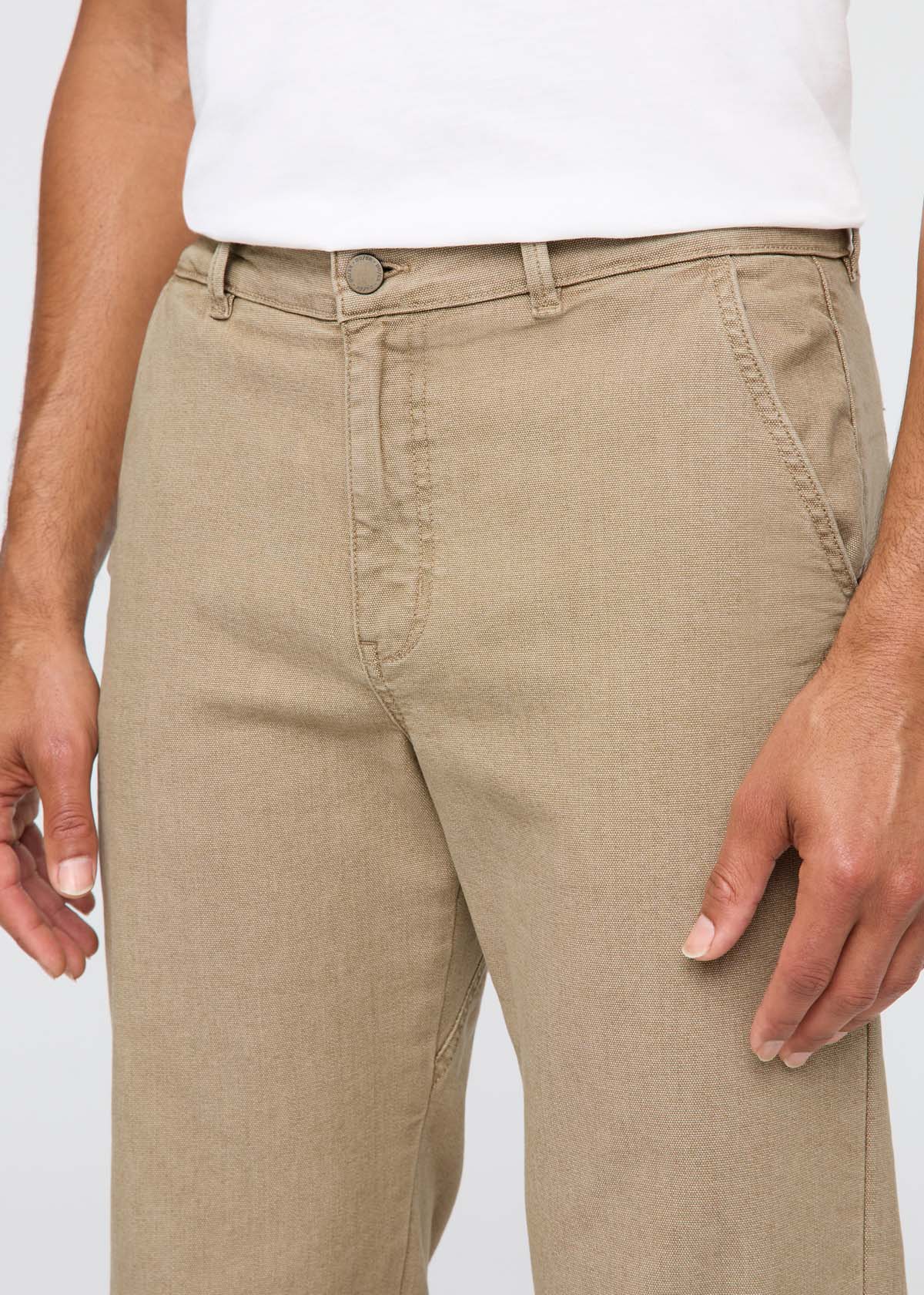 Stretch Canvas Relaxed Straight Chino - Tan - Image 5