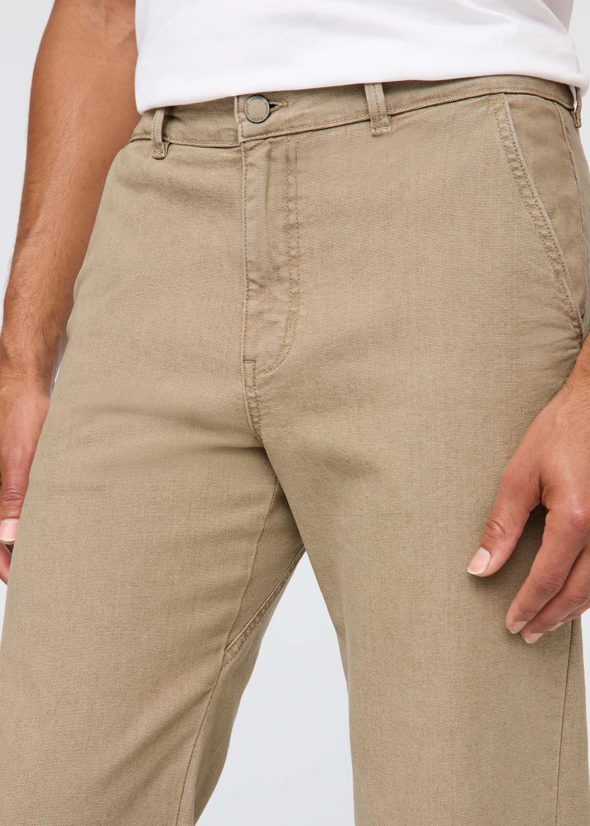Stretch Canvas Relaxed Straight Chino - Tan - Image 8