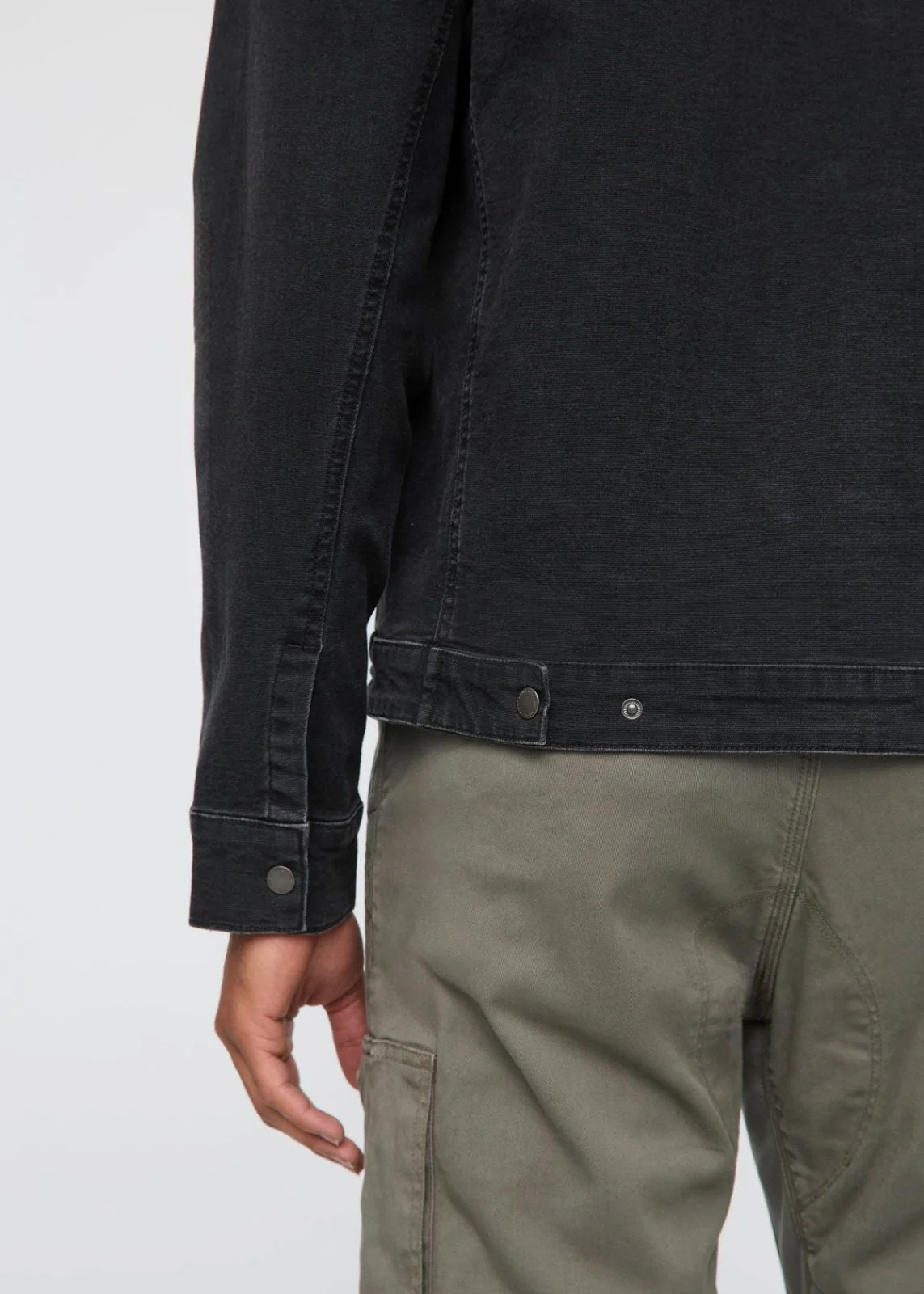 Stretch Canvas Utility Jacket - Black - Image 6