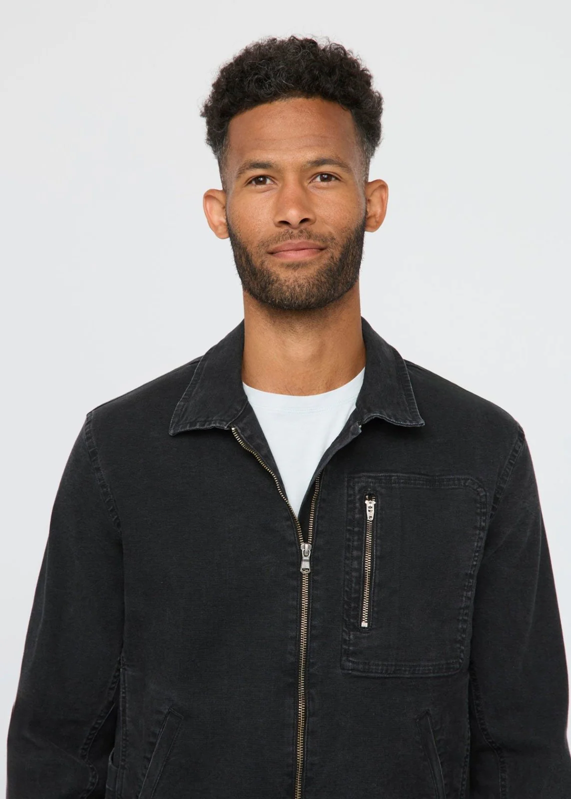 Stretch Canvas Utility Jacket - Black - Image 7