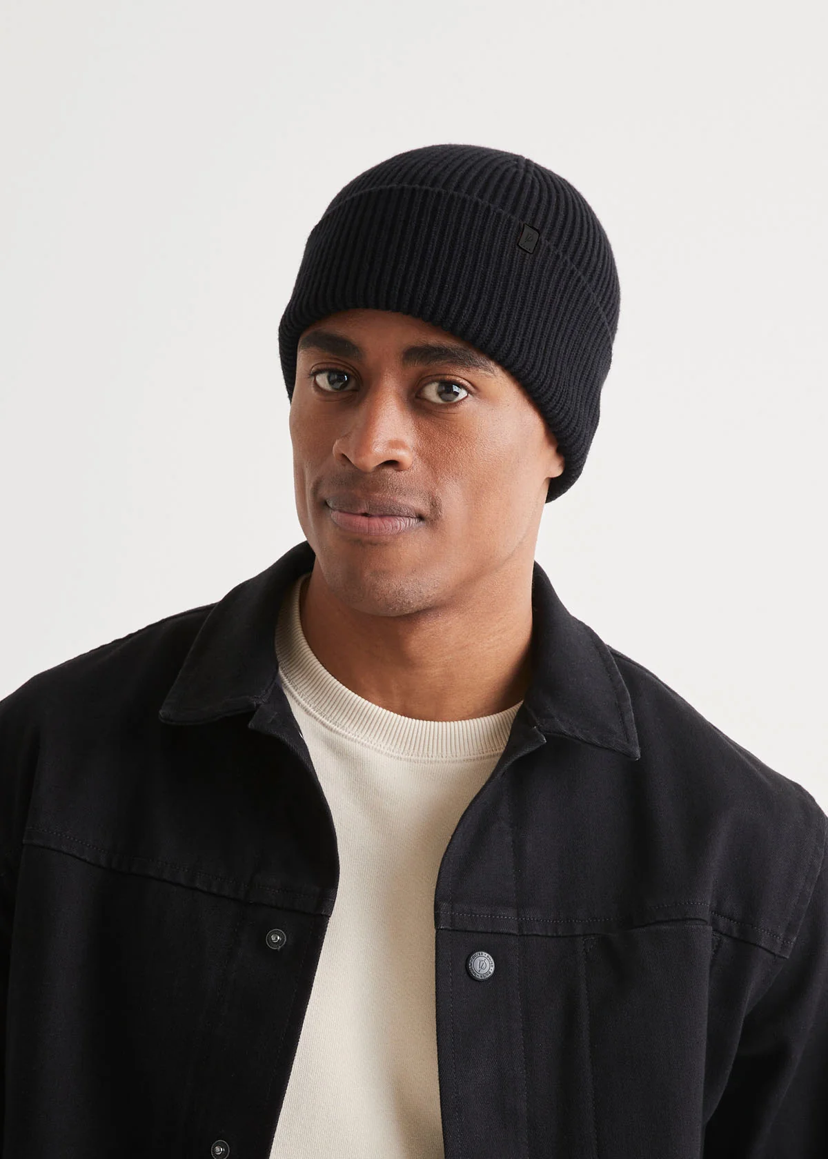 Merino Wool Beanie - Black