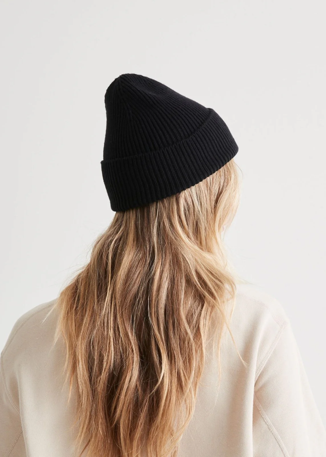 Merino Wool Beanie - Black - Image 6