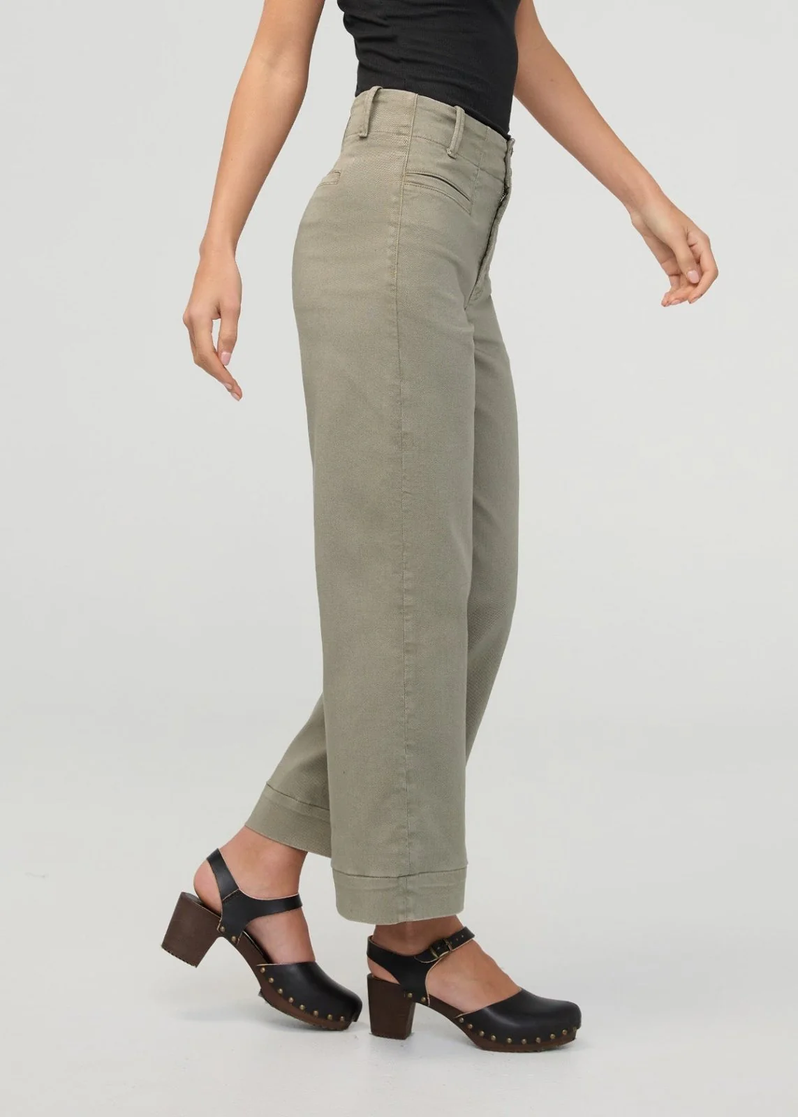 FlexTwill High Rise Trouser - Light Olive - Image 3