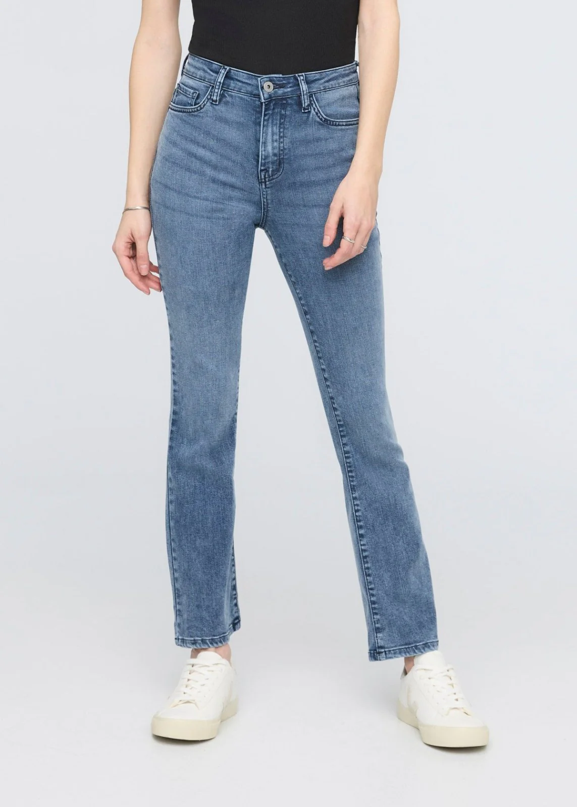 No Sweat Denim High Rise Kick Flare