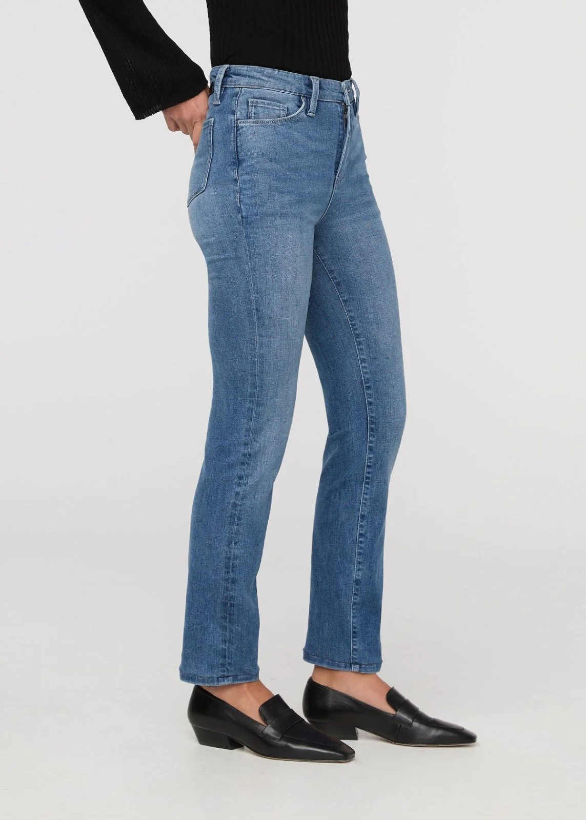 No Sweat Denim High Rise Slim Straight - London Fog - Image 3