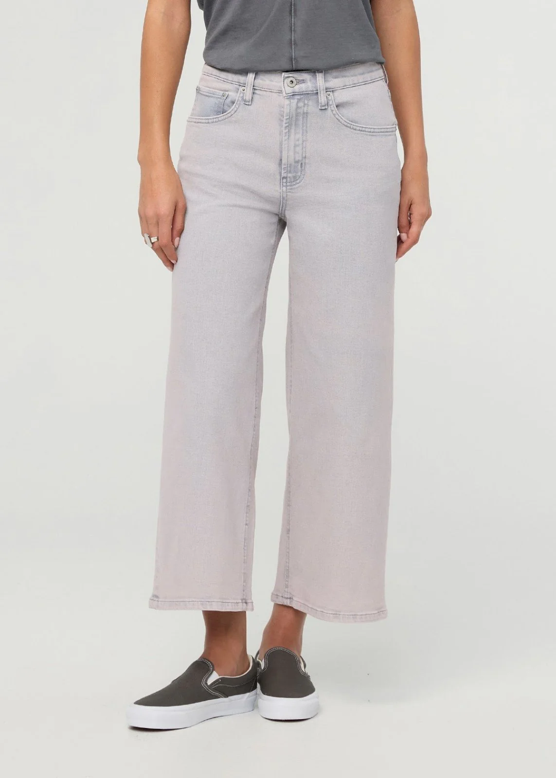 Performance Denim+ High Rise Wide Leg Crop - Quartz Fade - Image 2