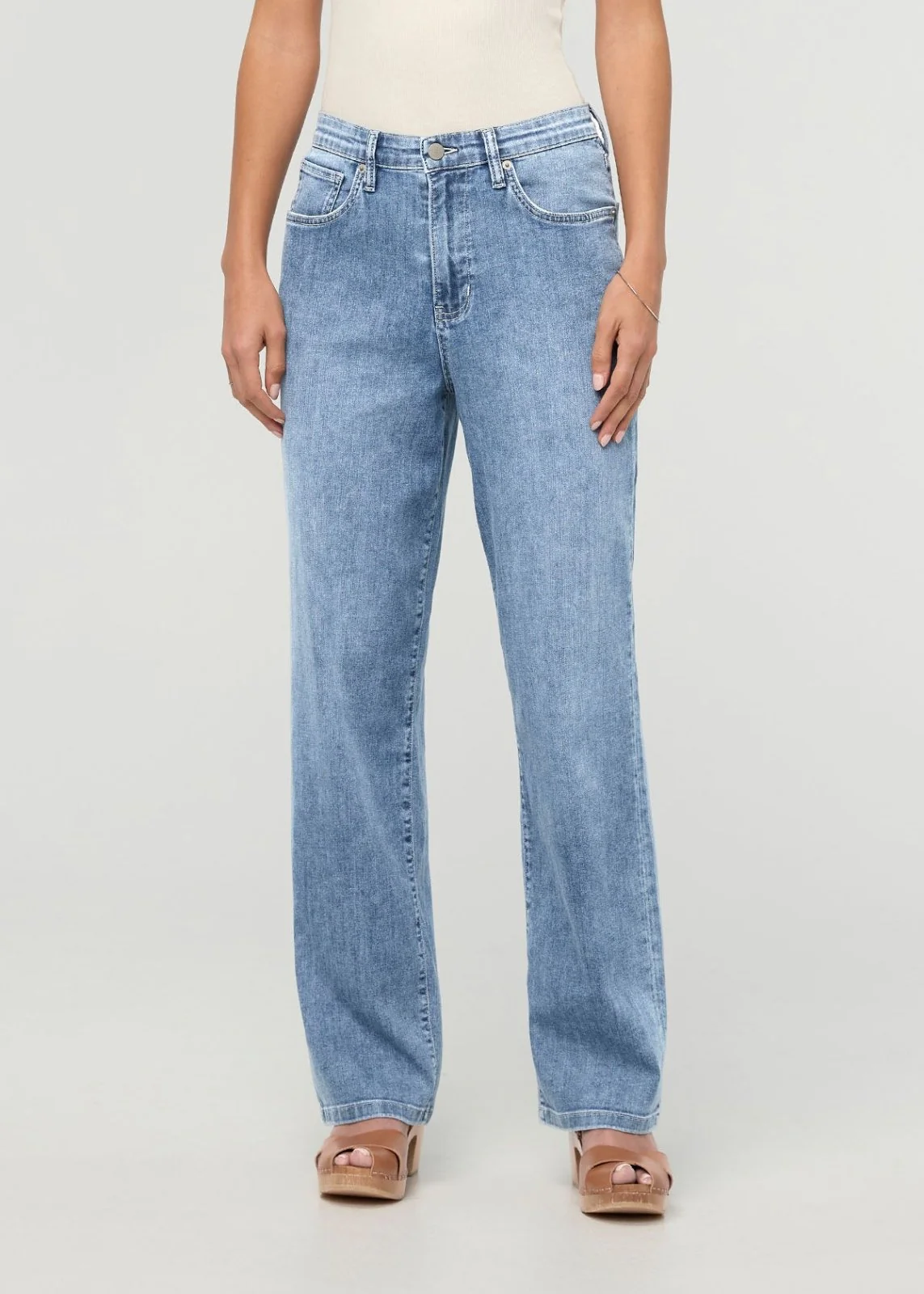 Performance Denim Lite High Rise Straight - Light Stone - Image 2