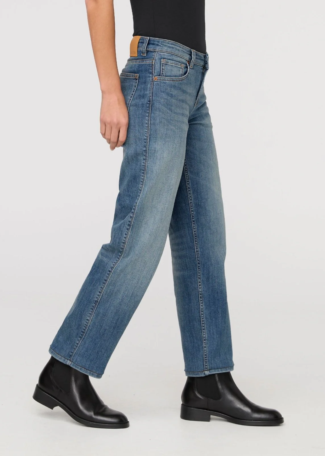 Performance Denim Mid Rise Straight - Blue Ash - Image 3