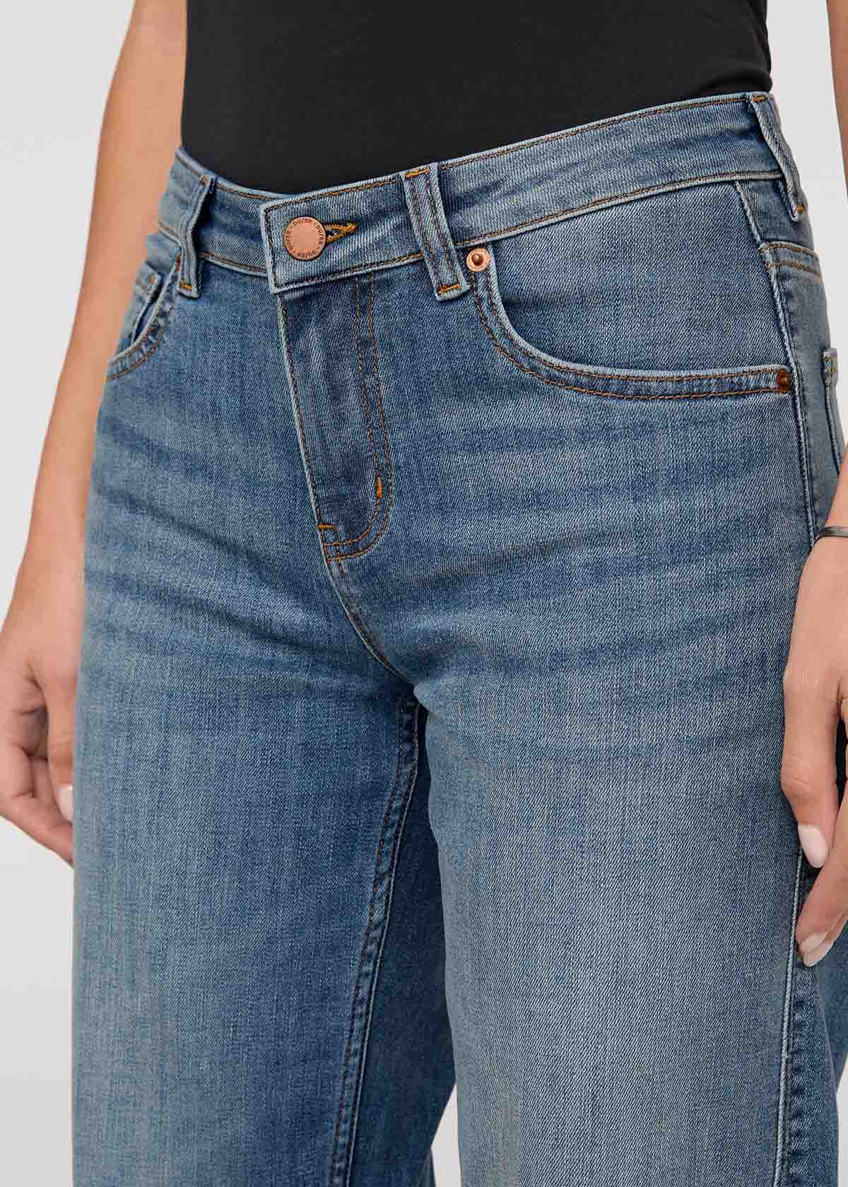 Performance Denim Mid Rise Straight - Blue Ash - Image 5