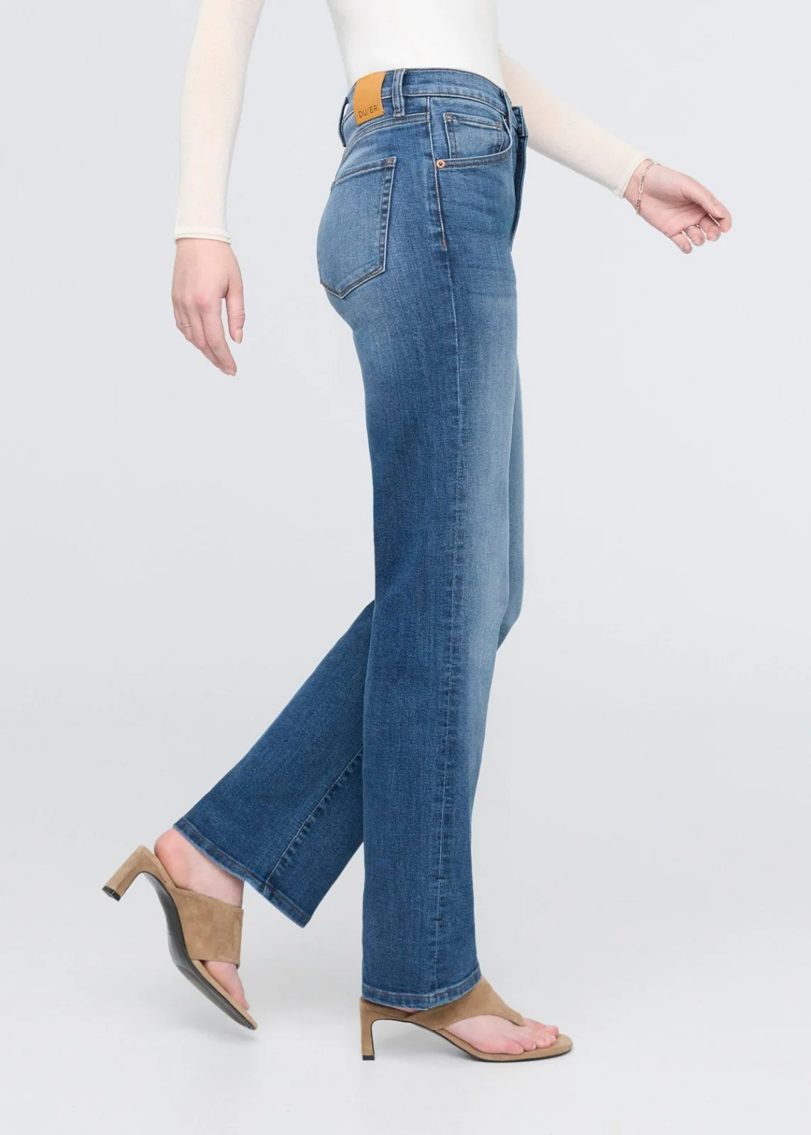 Performance Denim+ High Rise Straight - Mid Blue - Image 3