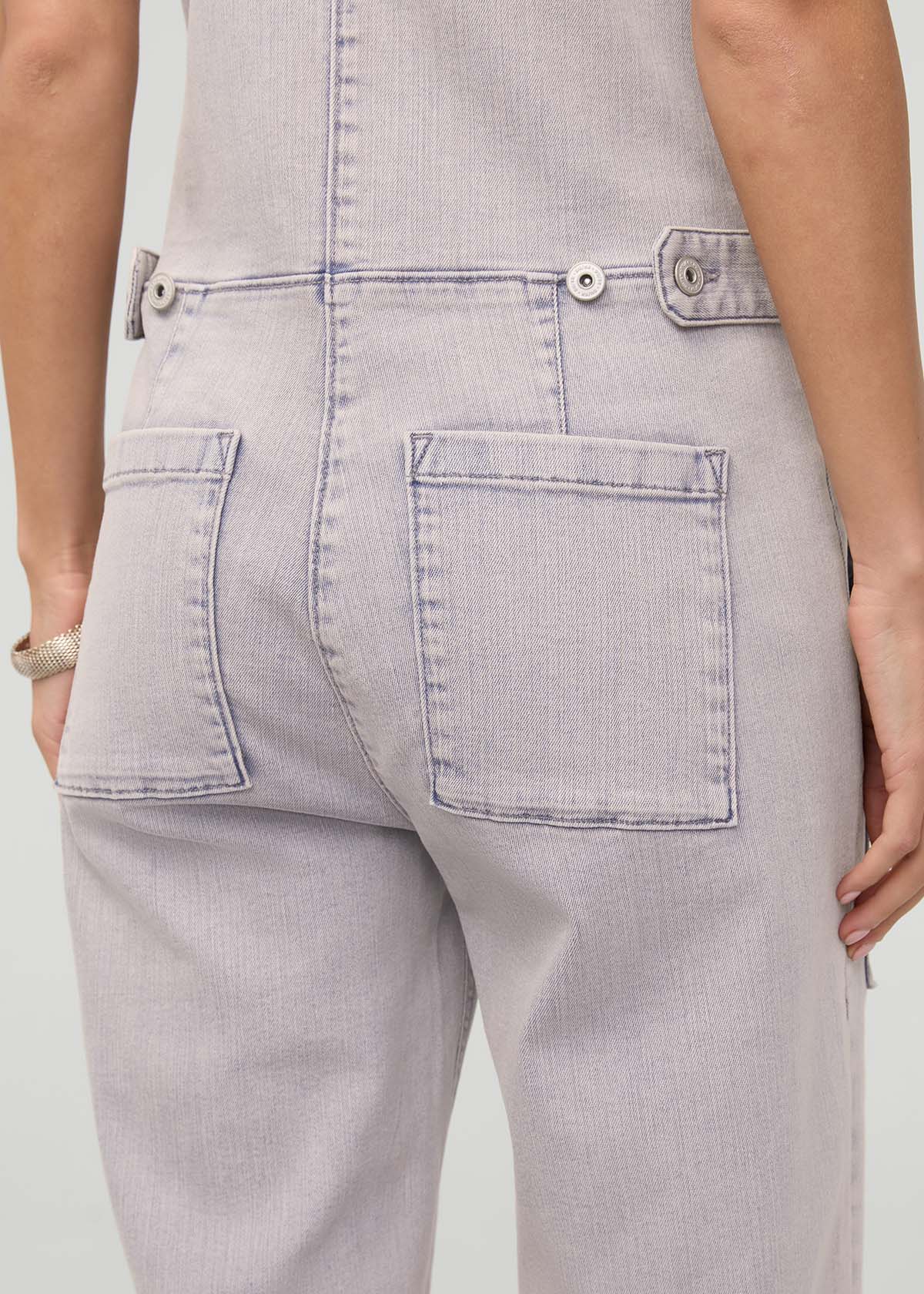 Performance Denim Utility Jumpsuit - Quartz Fade - Image 4