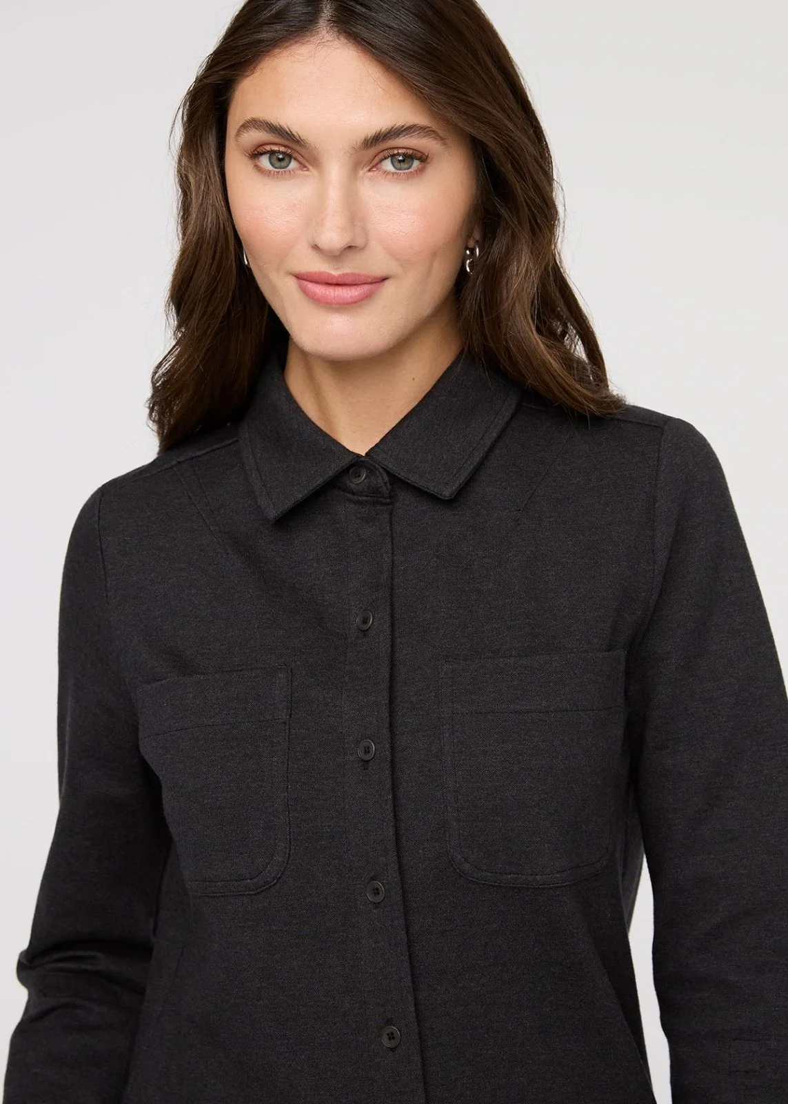Performance Flannel Button Down - Heather Black - Image 5