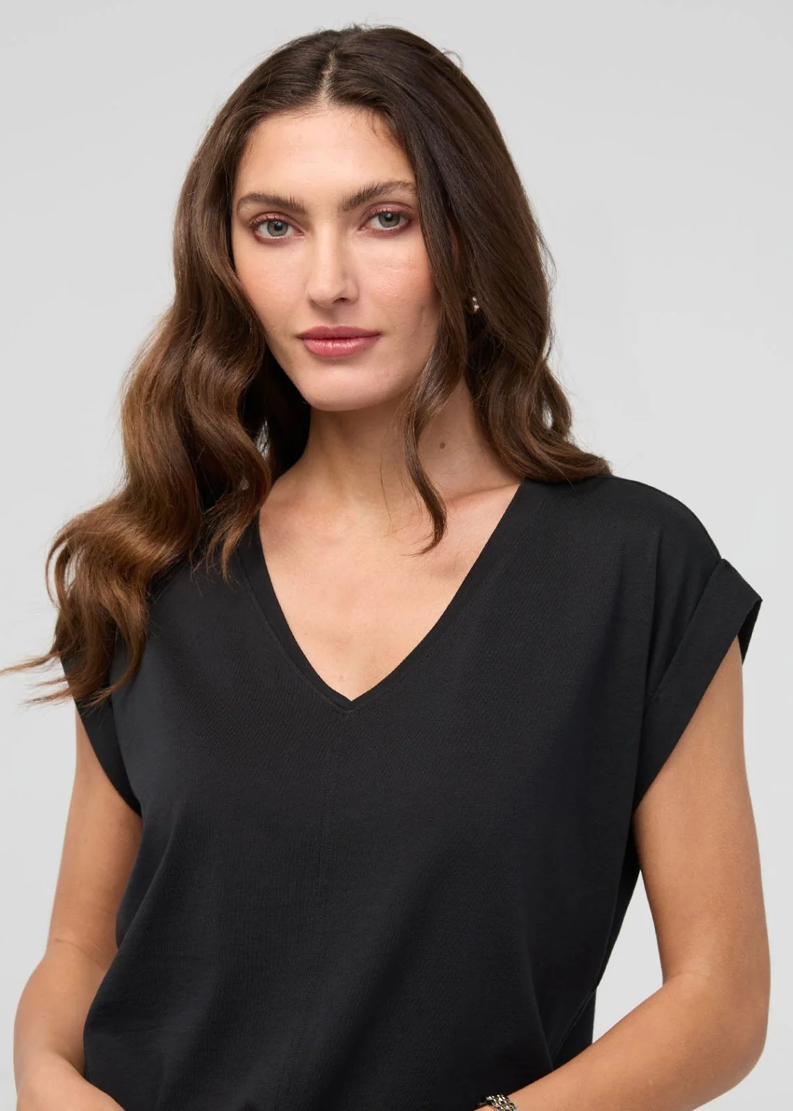 PurePima Dolman V-Neck - Black - Image 6