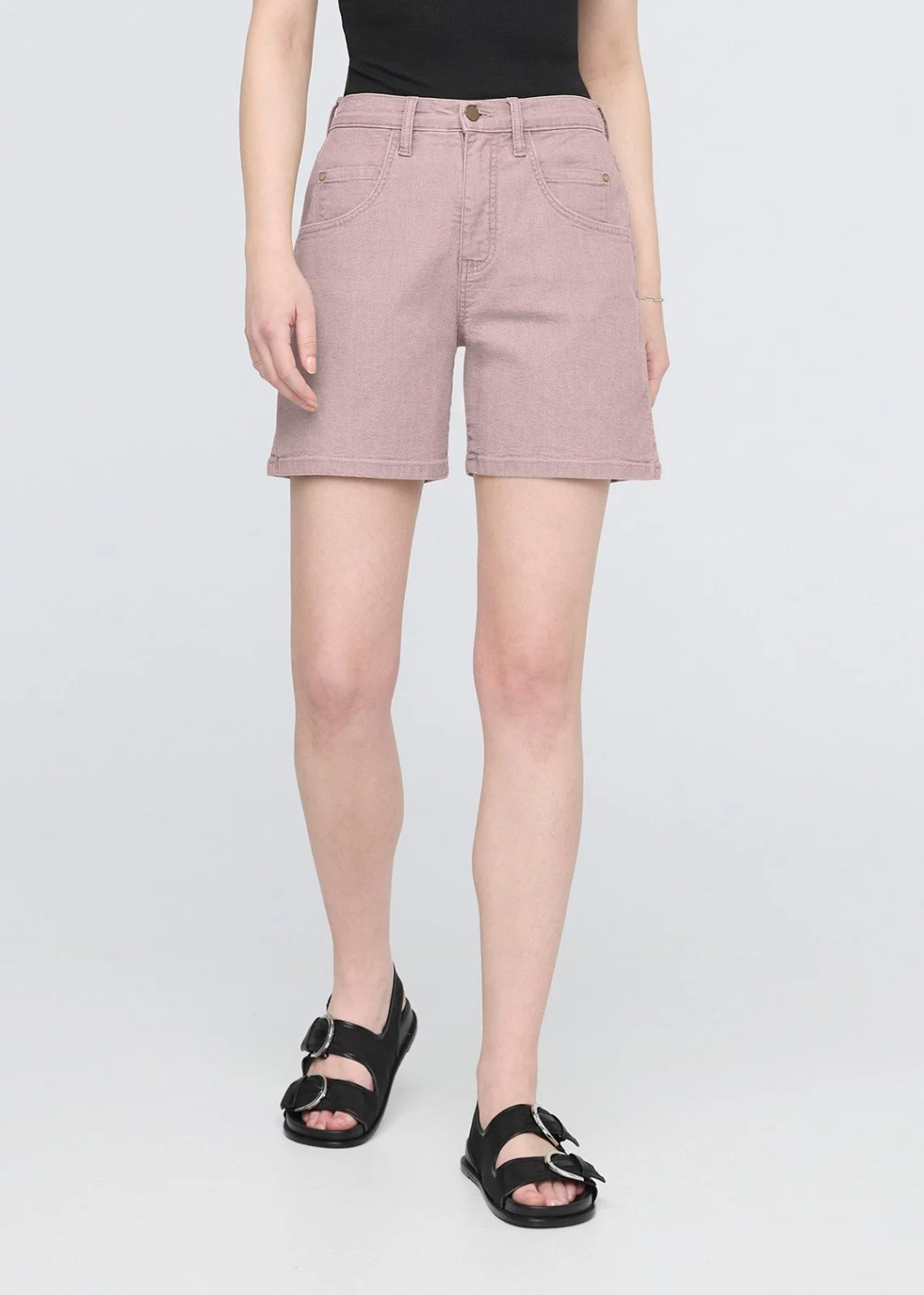 Stretch Canvas High Rise Relaxed Short - Chalk - Image 2